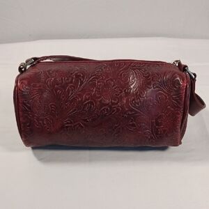 Victorias Secret Tooled Leather Satchel Purse